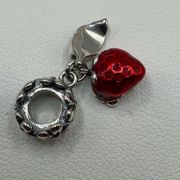 Genuine Silver Plated Strawberry Fruit Charm - Picture 6 of 7